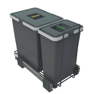 Poubelle coulissante 2 bacs