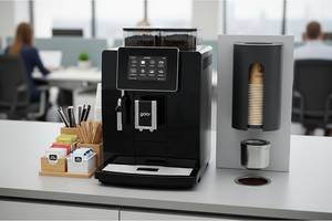 Collecteur de gobelets et machine à café entreprise